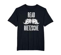 Leggi Nietzsche Philosopher Baffi Camicia - Regalo filosofico Maglietta, Uomo Taglie Grandi, Nero, 2X Tall