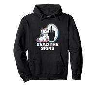 Leggi The Signs Shadow Funny Saying Unicorn Felpa con Cappuccio