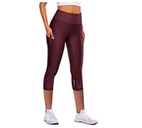 Legging Push Up 3/4 Estivi Vita Alta per Palestra Donna Pantaloncini Yoga Coprenti Controllo della Pancia Opaco Capri Morbidi E Confortevoli Pinocchietto Elastici per Sportivi O Casual