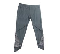 Leggings 3/4 capri con pizzo grigio taglia unica jersey