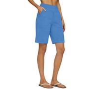 Leggings 3/4 da donna, pantaloni estivi da donna, pantaloni da jogging elasticizzati, leggeri, corsaro sportivi, tinta unita, pantaloni per yoga, stretch, comfort con tasca pantaloni per il tempo