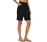 Leggings 3/4 da donna, pantaloni estivi da donna, pantaloni da jogging elasticizzati, leggeri, corsaro sportivi, tinta unita, pantaloni per yoga, stretch, comfort con tasca pantaloni per il tempo