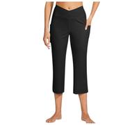 Leggings 3/4 Donna Coprenti Pinocchietto Opaco Yoga Pants Elasticizzati Elastici Pantaloni Sportivi Activewear Cuciture Pantacollant Anticellulite per Fitness Ginnastica Workout Pilates