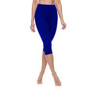 Leggings 3/4 Pantaloni Capri Donna Made in Italy (as6, Alpha, x_s, Regular, Regular, Blu Royal, XS)