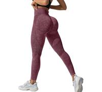 Leggings 3D Anticellulite Solenao Leggins Sportivi Senza Cuciture Leggings Sculpture Compressione 3D Push up Scrunch Controllo della Pancia Donna Pantaloni Yoga a Vita Alta per Palestra Allenamento