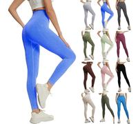 Leggings 3D da donna, anti cellulite, a compressione, a vita alta, con push up, opachi, per il controllo della pancia, per il fitness, elasticizzati, comodi per lo sport e la vita quotidiana, Azzurro