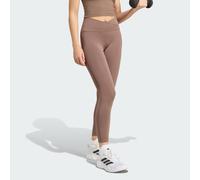 Womens adidas Leggings 7/8 3 Stripes Studio All Me X-over - Marrone, marrone 2XL