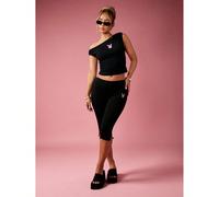 Leggings a 3/4 attivi di media lunghezza, con elasticità, casual da tutti i giorni, abbigliamento comodo da relax, per primavera ed estate L,M,S,XL,XSLettereTessuto in maglia