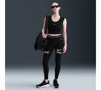 Leggings a 7/8 a vita media con grafica e inserto in mesh Nike Pro - Donna - Nero