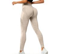 Leggings a compressione 3D anti-cellulite, da donna, a vita alta, push up, drenaggio linfatico, palestra, scrunch, sport, yoga, leggings scrunch, #01 kaki, 3XL