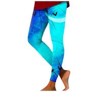 Leggings a vita alta da donna leggings a vita alta pantaloni di Halloween da donna casual alla moda aderente altezza vita esercizio yoga pantaloni stampa sport per il Regno Unito, blu cielo, XL
