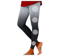 Leggings a Vita Alta Stampati Fiocchi per Donne Pantaloni In Pile Caldo E Morbido, Pantaloni da Yoga Festivo, in Tessuto Stretch Spesso, Collant Termico a Motivo Sportivo Pantaloni Traspirante, grigio