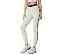 Leggings anti cellulite da donna, sportivi, yoga, ad alta vita, svasati, fitness, palestra, allenamento, stilish, attivewear elasticizzati, comodi, a basso nudo, elastico, fitness, sport, bianco, XXL