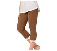 Leggings bambina con bordo in pizzo elasticizzato vita alta yoga corto carino da uomo leggero collant da danza 2-13 neonata leggings 74, marrone, 10-11 Jahre