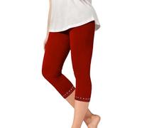 leggings bambina con pizzo elastico vita alta per yoga corto carino per uomo leggero collant da danza 2-13 anni leggings bambina 128 set, Colore: rosso, 5-6 Jahre