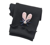 Leggings caldi per bambini, foderati in pile, invernali, foderati in cotone, leggings basici, lunghezza intera, elasticizzati, termici, in tinta unita, Nero , 3-4 Anni