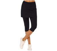 Leggings Capri con gonna Gonne da tennis con leggings per le donne pantaloni elasticizzati in vita pantaloni da golf 3/4 pantaloni da yoga stretti pantaloncini da corsa da donna allenamento Activewear