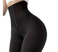 Leggings con alto girovita e chiusura a gancio - Nero / L