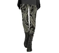 Leggings con stampa etnica, leggings a vita alta da donna, leggings da yoga casual con stampa retrò bohémien, pantaloni aderenti per autunno e inverno, comodi pantaloni morbidi per uscire e costumi, I