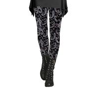Leggings con stampa etnica, leggings a vita alta da donna, leggings da yoga casual con stampa retrò bohémien, pantaloni aderenti per autunno e inverno, comodi pantaloni morbidi per uscire e costumi, E