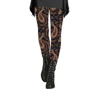 Leggings con stampa etnica, leggings a vita alta da donna, leggings da yoga casual con stampa retrò bohémien, pantaloni aderenti per autunno e inverno, comodi pantaloni morbidi per uscire e costumi, G
