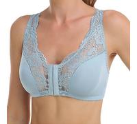 Leggings Corti Cotone Set Reggiseno in Pizzo Senza Ferretto da Donna Cuffia in Spugna Chiusura Frontale per Anziani Grande Dimensione Coperta Completa Senza Set Letto Materasso, blu, M