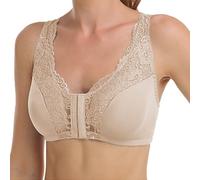 Leggings Corti Cotone Set Reggiseno in Pizzo Senza Ferretto da Donna Cuffia in Spugna Chiusura Frontale per Anziani Grande Dimensione Coperta Completa Senza Set Letto Materasso, beige, XX-Large