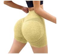 Leggings corti da ciclismo da donna, pantaloncini da yoga, leggings corti da donna, 3D, anticellulite, push up, corsa, fitness, ciclismo, ciclismo, leggings, B-Yellow, XL