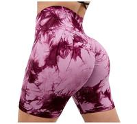Leggings corti da ciclismo da donna, pantaloncini da yoga, leggings corti da donna, 3D, anticellulite, push up, corsa, fitness, ciclismo, ciclismo, leggings, D-light Viola, XL