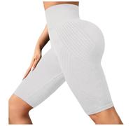 Leggings corti da ciclismo da donna, pantaloncini da yoga, leggings corti da donna, 3D, anticellulite, push up, corsa, fitness, ciclismo, ciclismo, leggings, E-light Grigio, XL