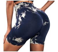Leggings corti da ciclismo da donna, pantaloncini da yoga, leggings corti da donna, 3D, anticellulite, push up, corsa, fitness, ciclismo, ciclismo, leggings, D-blu, XL
