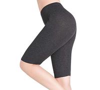 Leggings corti da donna, lunghezza al ginocchio, comodi, sottili, sotto gonna, elasticizzati, da yoga, 1 grigio scuro, S