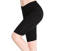 Leggings Corti da Donna, Lunghezza al Ginocchio, Comodi, Sottili, sotto Gonna, Elasticizzati, da Yoga, 1 x Nero, L