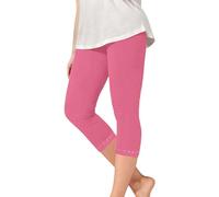 Leggings da bambina con inserti in pizzo, elasticizzati, a vita alta, per yoga, corto, dolce, leggeri, da ballo, da 2 a 13 anni, Colore: rosa., 12-13 Jahre