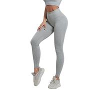 Leggings da donna 2026 pantaloni solidi da donna leggings da allenamento a vita alta pantaloni elastici alla moda per le donne nero a vita alta tinta unita Activewear, grigio., S