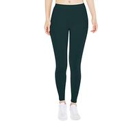 Leggings da donna a vita alta, in cotone, pantaloni da yoga da donna, tinta unita, senza cuciture, a vita alta, controllo della pancia, pantaloni leggeri a lunghezza intera, Verde, XXL