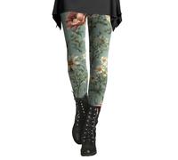 Leggings da donna colorati a fantasia, in cotone, caldi pantaloni da jogging da donna, invernali, collant termici, a vita alta, elasticizzati, con stampa floreale, morbidi, b, xxl