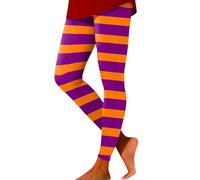 Leggings da donna, comodi collant sportivi per carnevale, con stampa di colore, morbidi elastici, per riporre oggetti scolastici, Colore: arancione., M