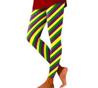Leggings da donna, comodi collant sportivi per carnevale, con stampa di colore, morbidi elastici, per riporre oggetti scolastici, Verde menta, XXL