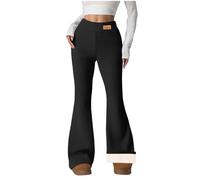 Leggings da donna foderati in pile autunno inverno a vita alta Bootcut pantaloni da yoga Yes, I'm Still Freezing Slim Fit Soft Warm svasati Leggings da palestra Allenamento Bootleg casual aderente con