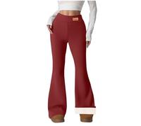 Leggings da donna foderati in pile autunno inverno a vita alta Bootcut pantaloni da yoga Yes, I'm Still Freezing Slim Fit Soft Warm svasati Leggings da palestra Allenamento Bootleg casual aderente con