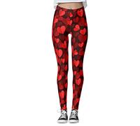 Leggings da donna Happy Valentines Day Pancia Controllo Amore Cuore Stampa Dolce Cuore 'Collant a vita alta Pantaloni da yoga Sport Booty Lifting Allenamento Coppia Buttery Morbido Fantasia Lift