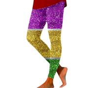 Leggings da donna, lucidi, da jogging, arcobaleno, 80, sportivi, per feste, danza, discoteca, per il tempo libero, elasticizzati, per la danza degli anni 90, TessutoPolitica, S