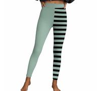 Leggings da donna, lunghi, sexy, a righe, stile gotico, punk, a vita alta, per sport, fitness, aderenti, colore pesca, pantaloni da yoga, pantaloni da lounge