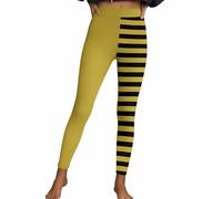 Leggings da donna, lunghi, sexy, a righe, stile gotico, punk, a vita alta, per sport, fitness, aderenti, colore pesca, pantaloni da yoga, pantaloni da lounge