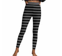 Leggings da donna, lunghi, sexy, a righe, stile gotico, punk, a vita alta, per sport, fitness, aderenti, pantaloni da yoga, pantaloni da yoga, pantaloni da casa, pantaloni da festa
