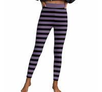 Leggings da donna, lunghi, sexy, a righe, stile gotico, punk, a vita alta, per sport, fitness, aderenti, pantaloni da yoga, pantaloni da yoga, pantaloni da casa, pantaloni da festa