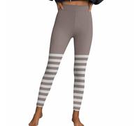 Leggings da donna, lunghi, sexy, sottili, a vita alta, per sport, fitness, aderenti, colore pesca, pantaloni da yoga, a strisce elasticizzati, gotico punk
