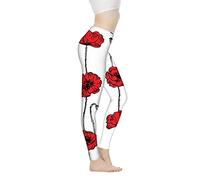 Leggings da donna pantaloni da yoga, collant aderenti ultra elasticizzati, pantaloni da yoga a vita alta per il controllo della pancia, Fiore di rosa., XXXL