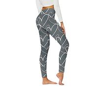 Leggings da donna, San Valentino, a forma di cuore, con stampa, senza cuciture, legging a vita alta, con stampa, opachi, per palestra, fitness, per San Valentino, per yoga, j, M